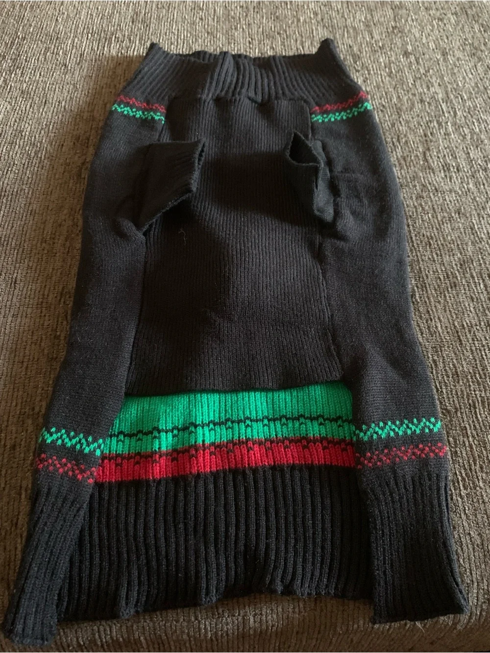 Holiday Reindeer Knit Dog Sweater - Black